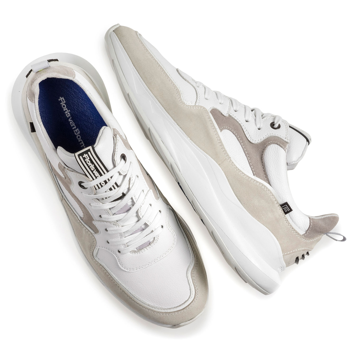 16269/21 - White sneaker with off-white suede leather 16269/21 - White sneaker with off-white suede leather