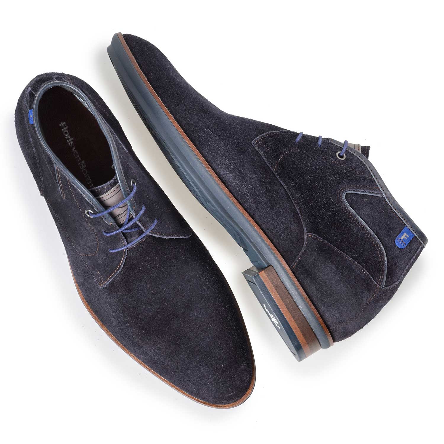 10156/03 - Dark blue suede leather lace boot 10156/03 - Dark blue suede leather lace boot