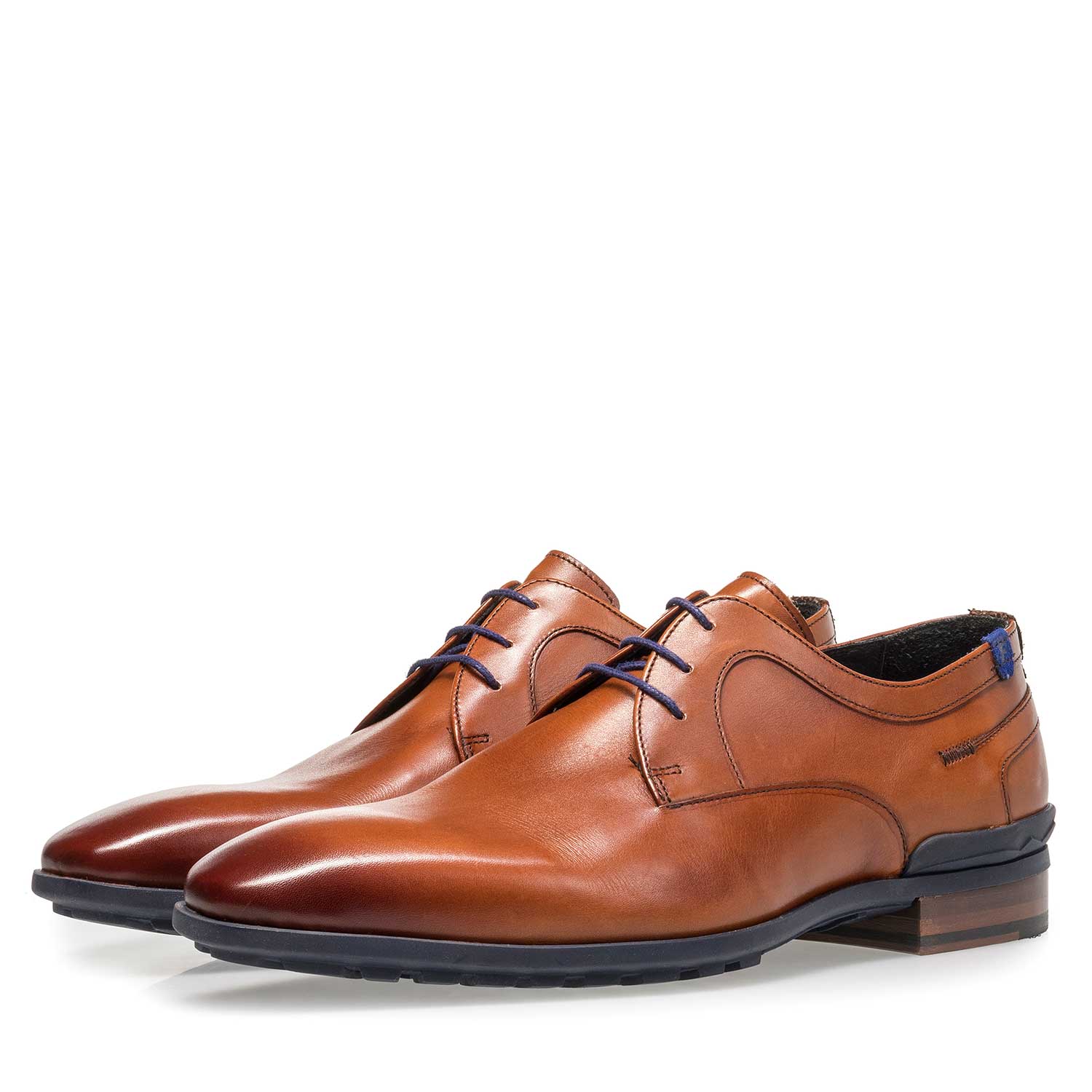 18429/00 - Dark cognac-coloured calf leather lace shoe 18429/00 - Dark cognac-coloured calf leather lace shoe