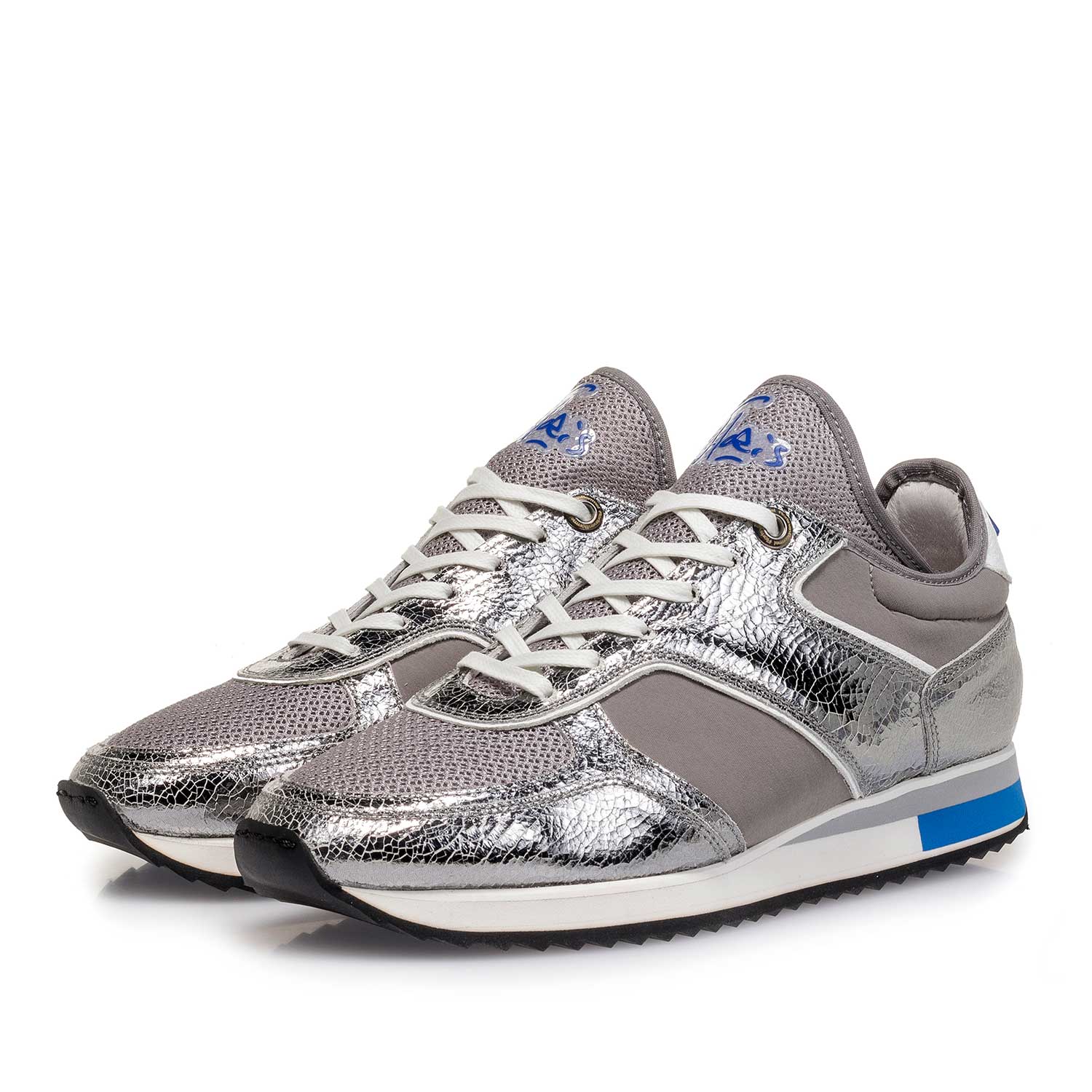 85261/06 - Dark silver metallic leather sneaker 85261/06 - Dark silver metallic leather sneaker