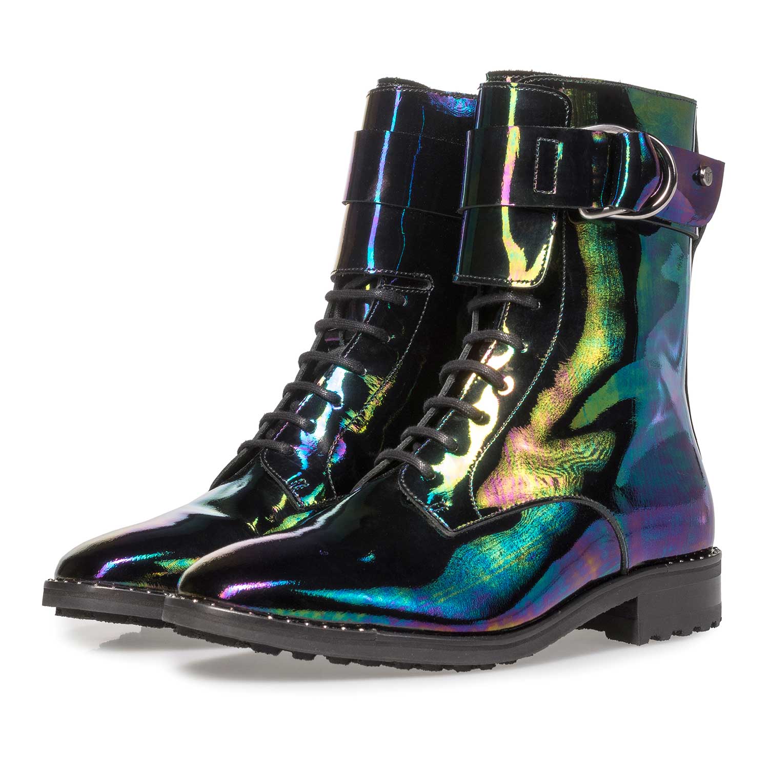 85711/00 - Multi-coloured patent leather lace boot 85711/00 - Multi-coloured patent leather lace boot