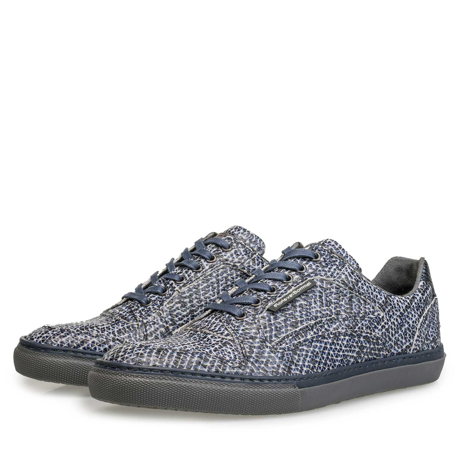 14279/01 - Blue patterned calf’s leather sneaker 14279/01 - Blue patterned calf’s leather sneaker