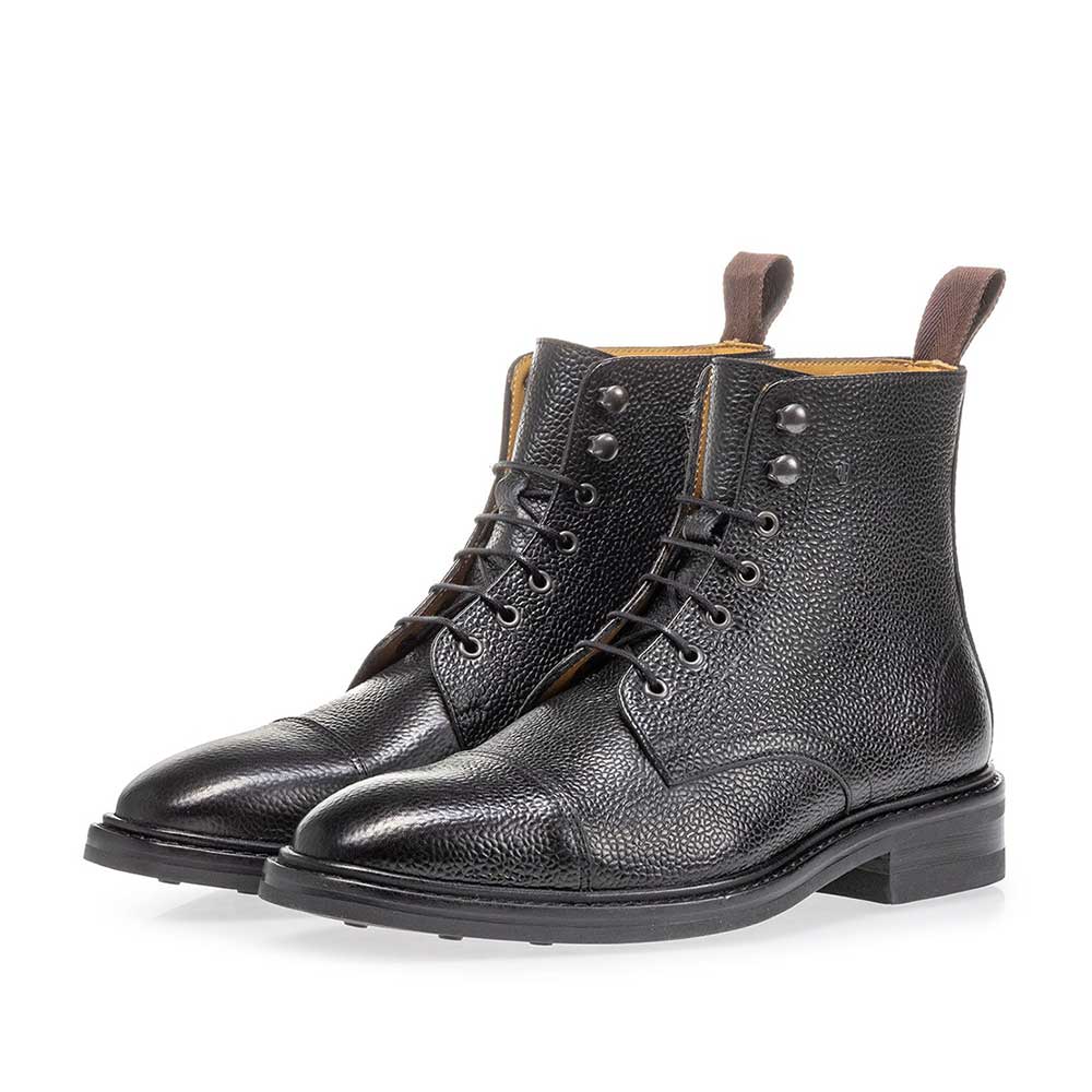 20192/02 - Boot leather with print black 20192/02 - Boot leather with print black