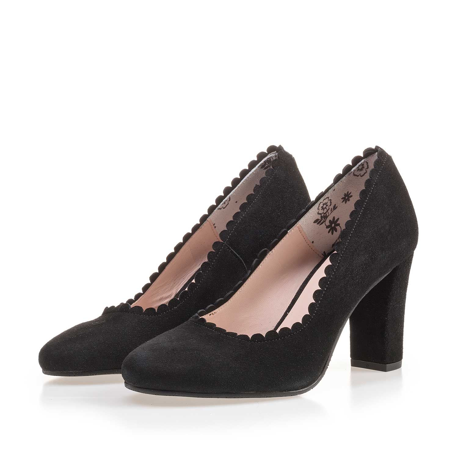 85249/00 - Black calf's suede leather pumps 85249/00 - Black calf's suede leather pumps