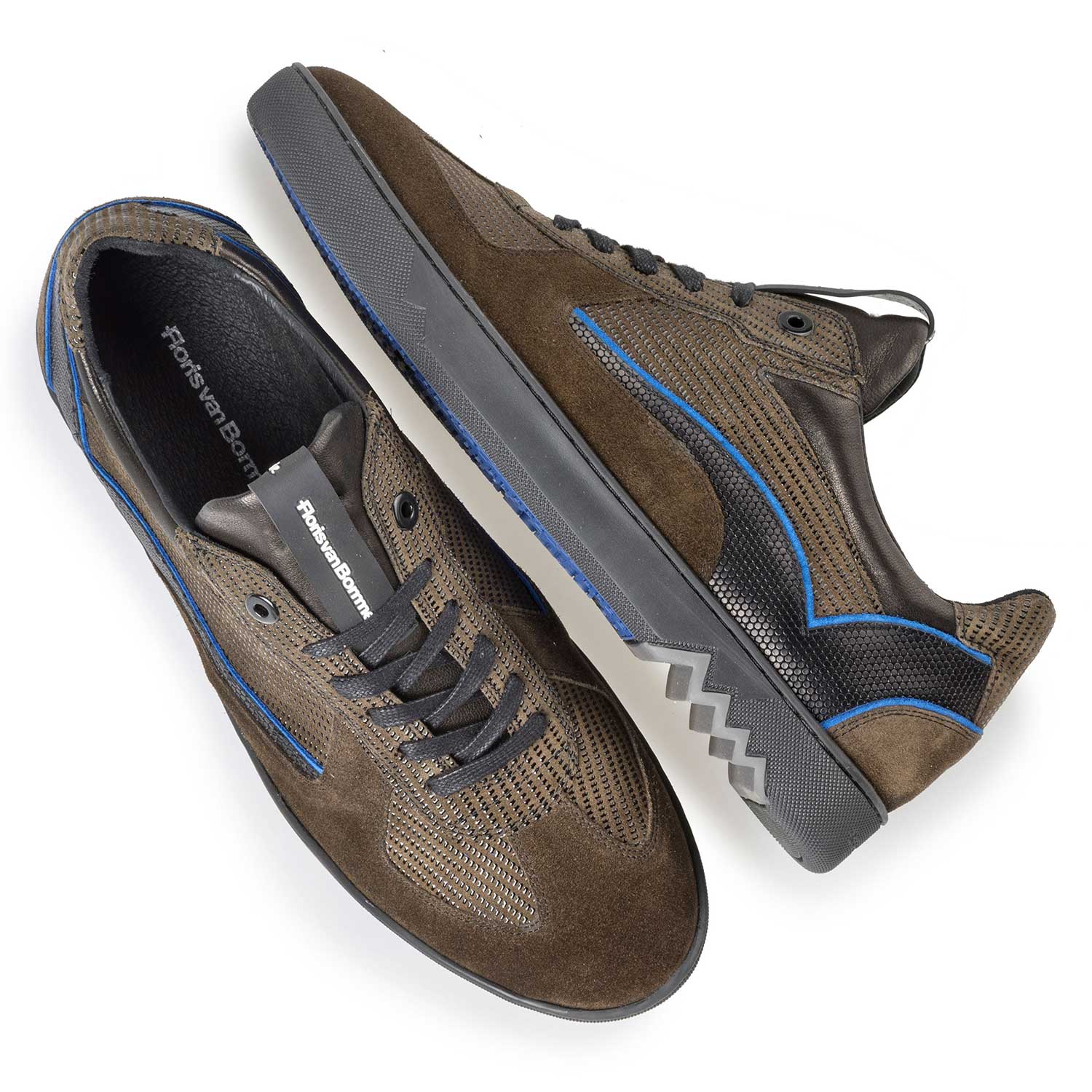 16242/06 - Olive green sneaker with black pattern 16242/06 - Olive green sneaker with black pattern