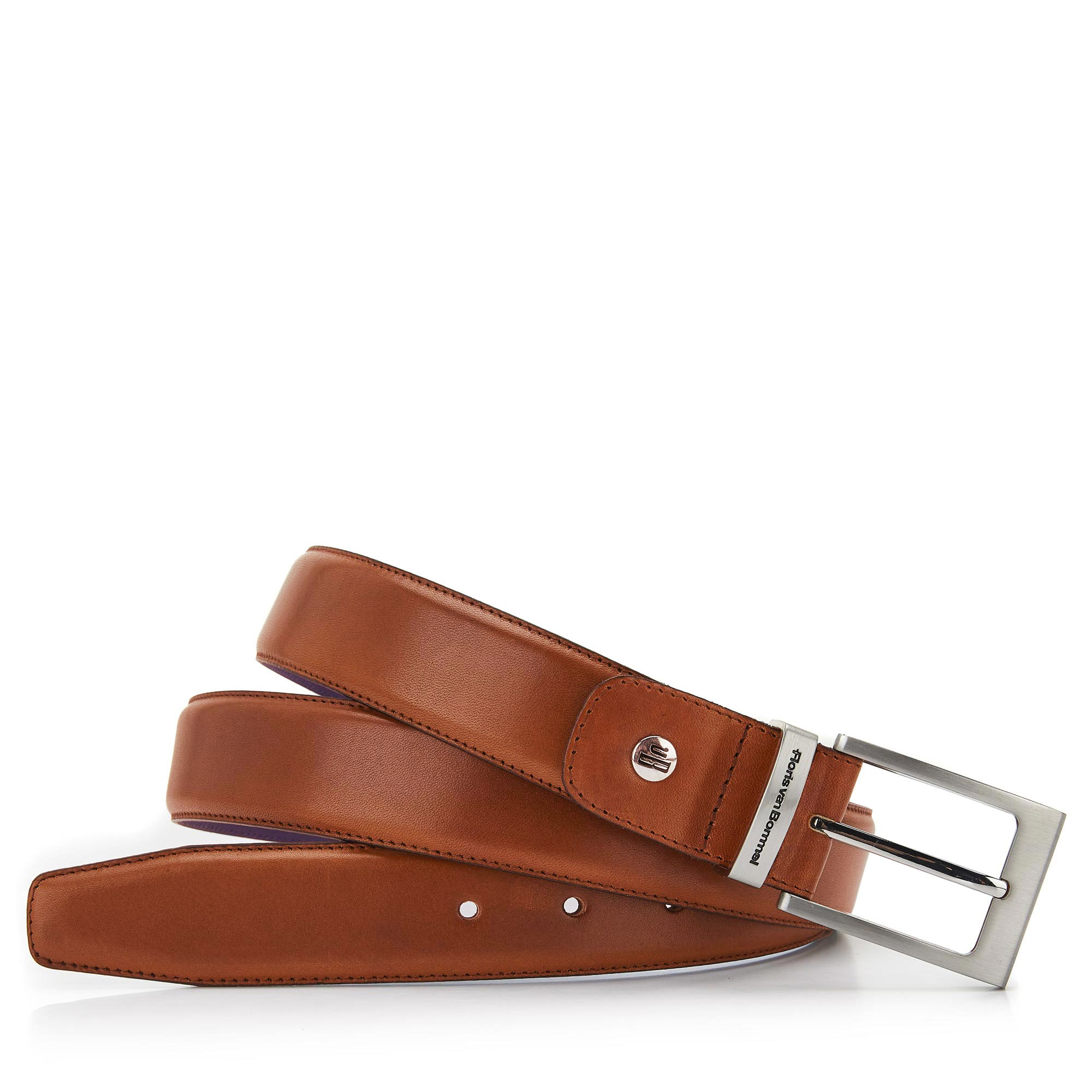 75046/00 - Floris van Bommel dark cognac leather men's belt 75046/00 - Floris van Bommel dark cognac leather men's belt