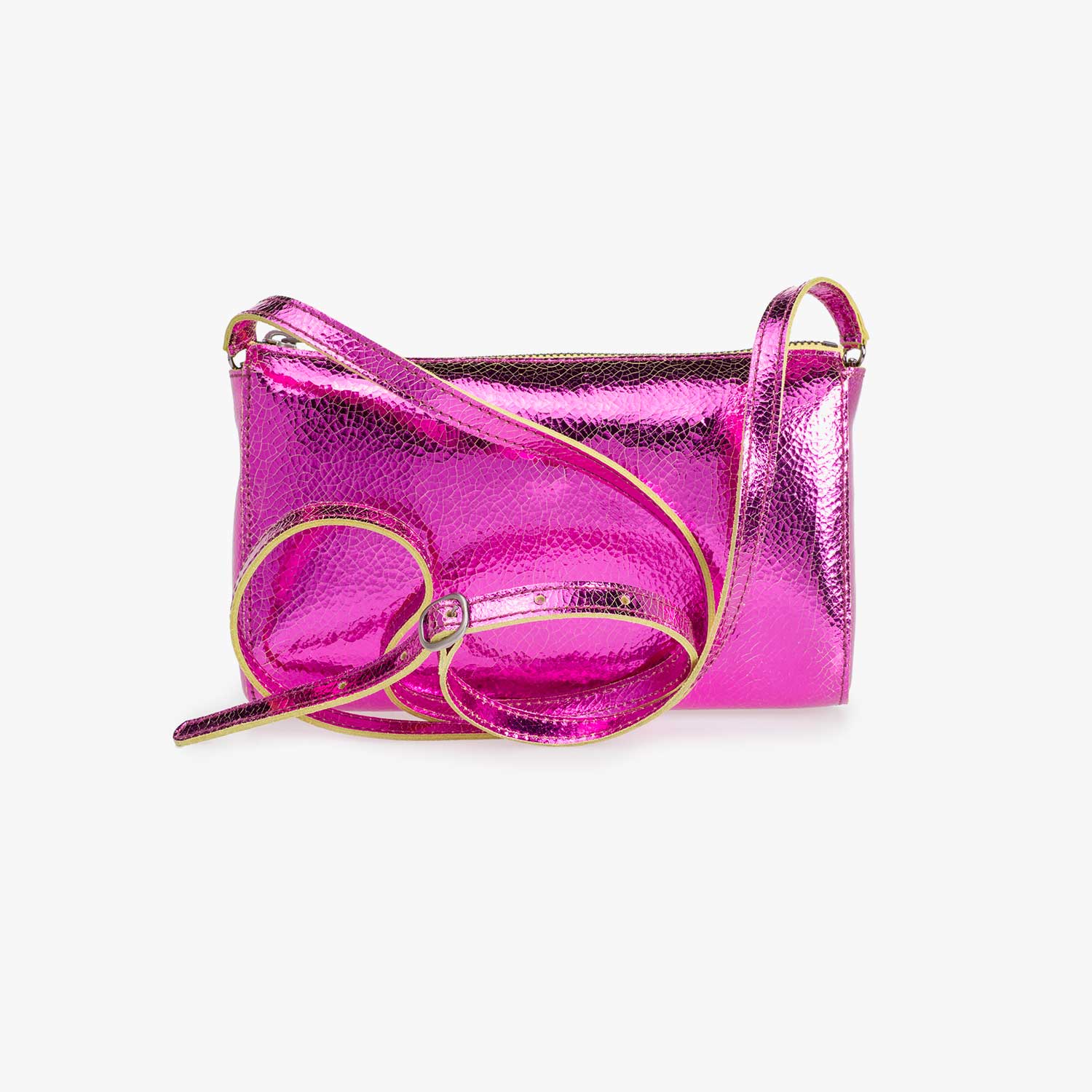 Pink metallic leather bag 89000 08 Floris van Bommel