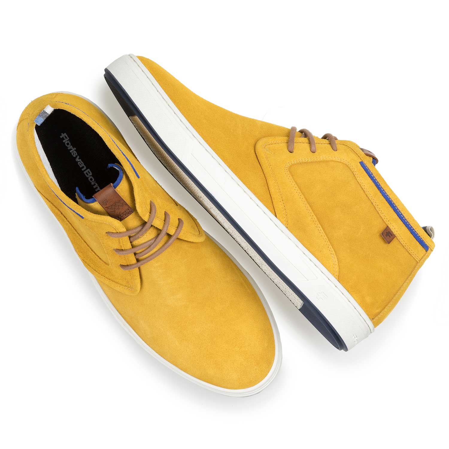 10466/04 - Mustard yellow washed suede leather lace shoe 10466/04 - Mustard yellow washed suede leather lace shoe