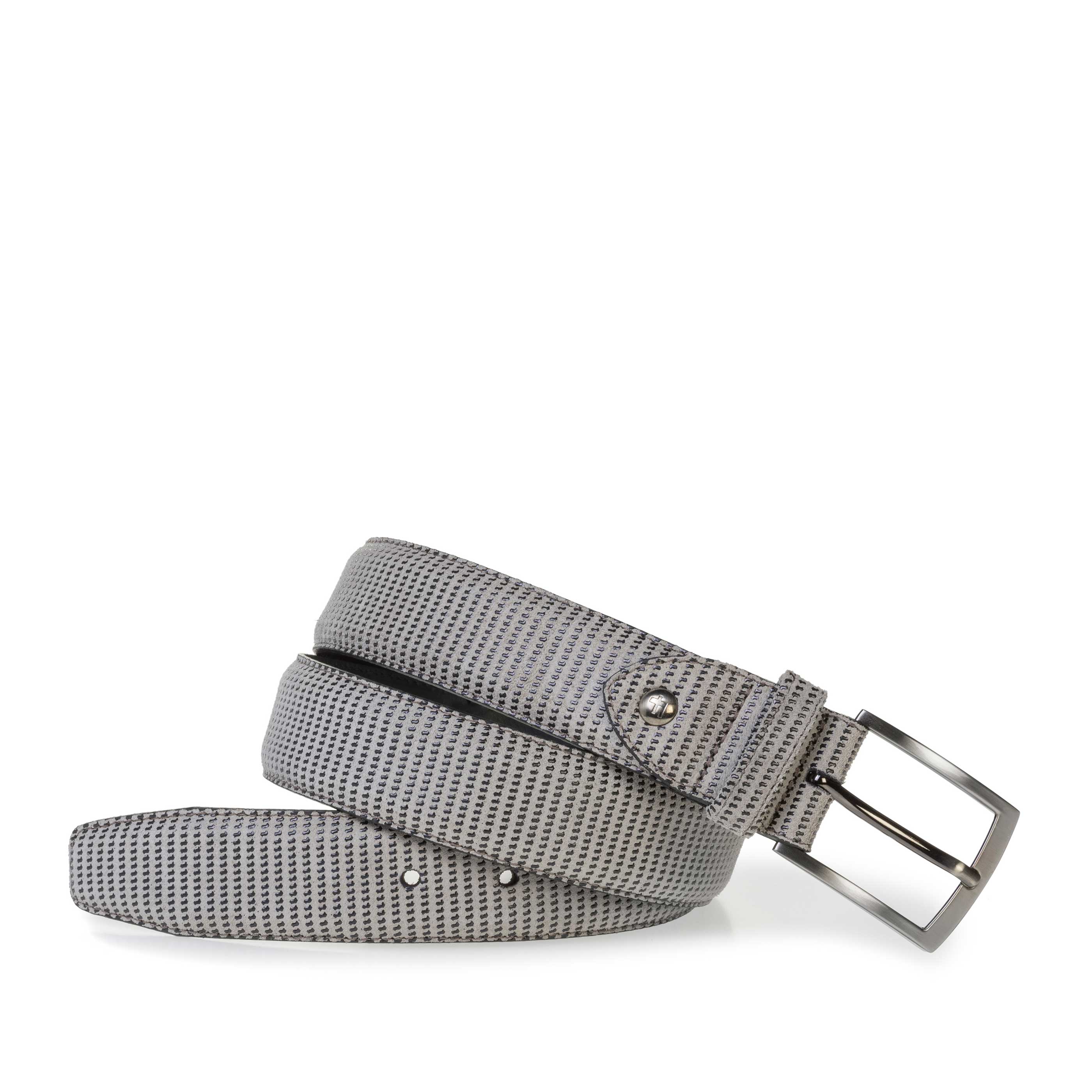 75201/77 - Beige suede leather belt with print 75201/77 - Beige suede leather belt with print