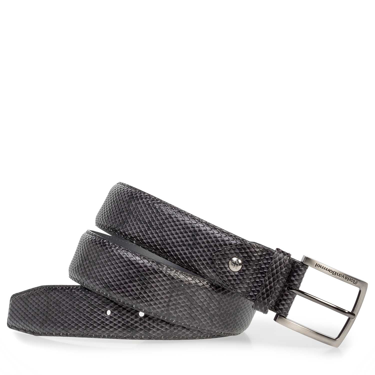 75202/35 - Dark grey leather belt 75202/35 - Dark grey leather belt