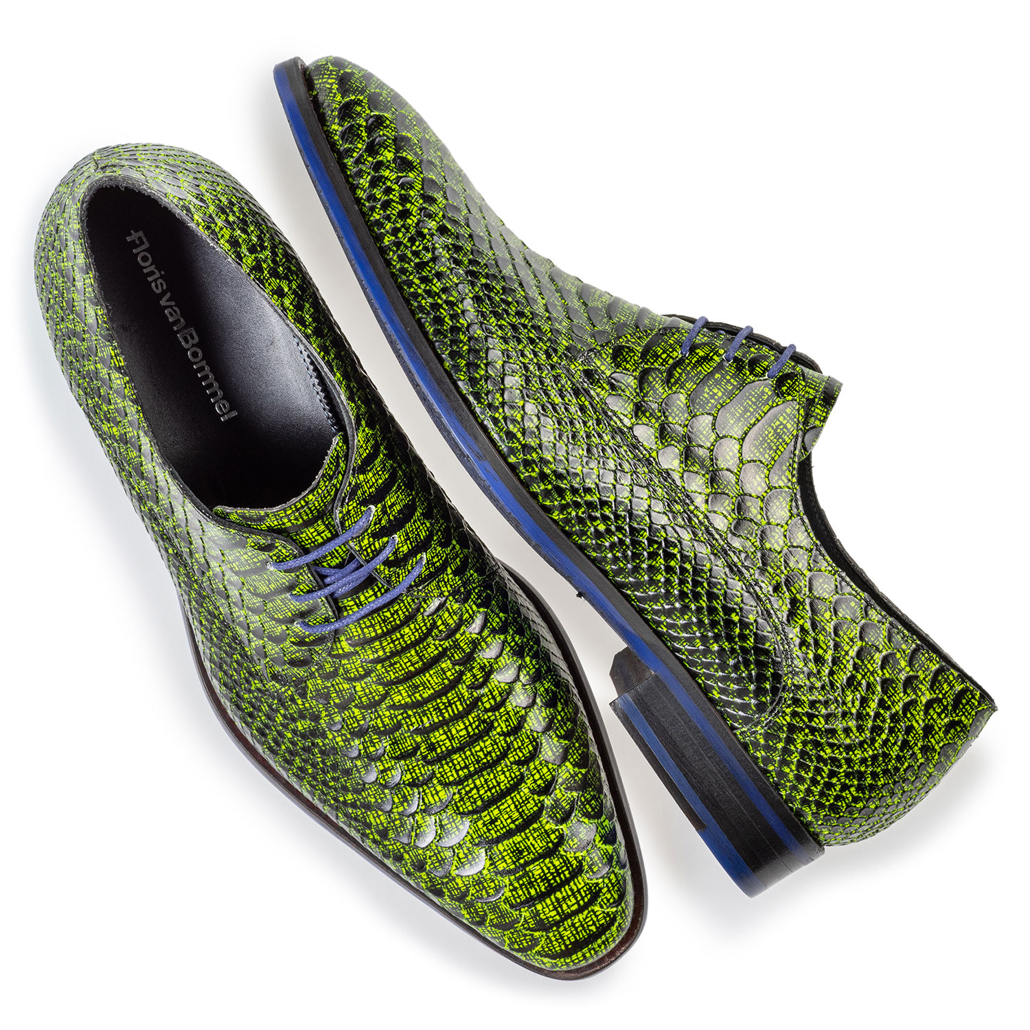 18168/12 - Lace shoe snake print dark yellow 18168/12 - Lace shoe snake print dark yellow
