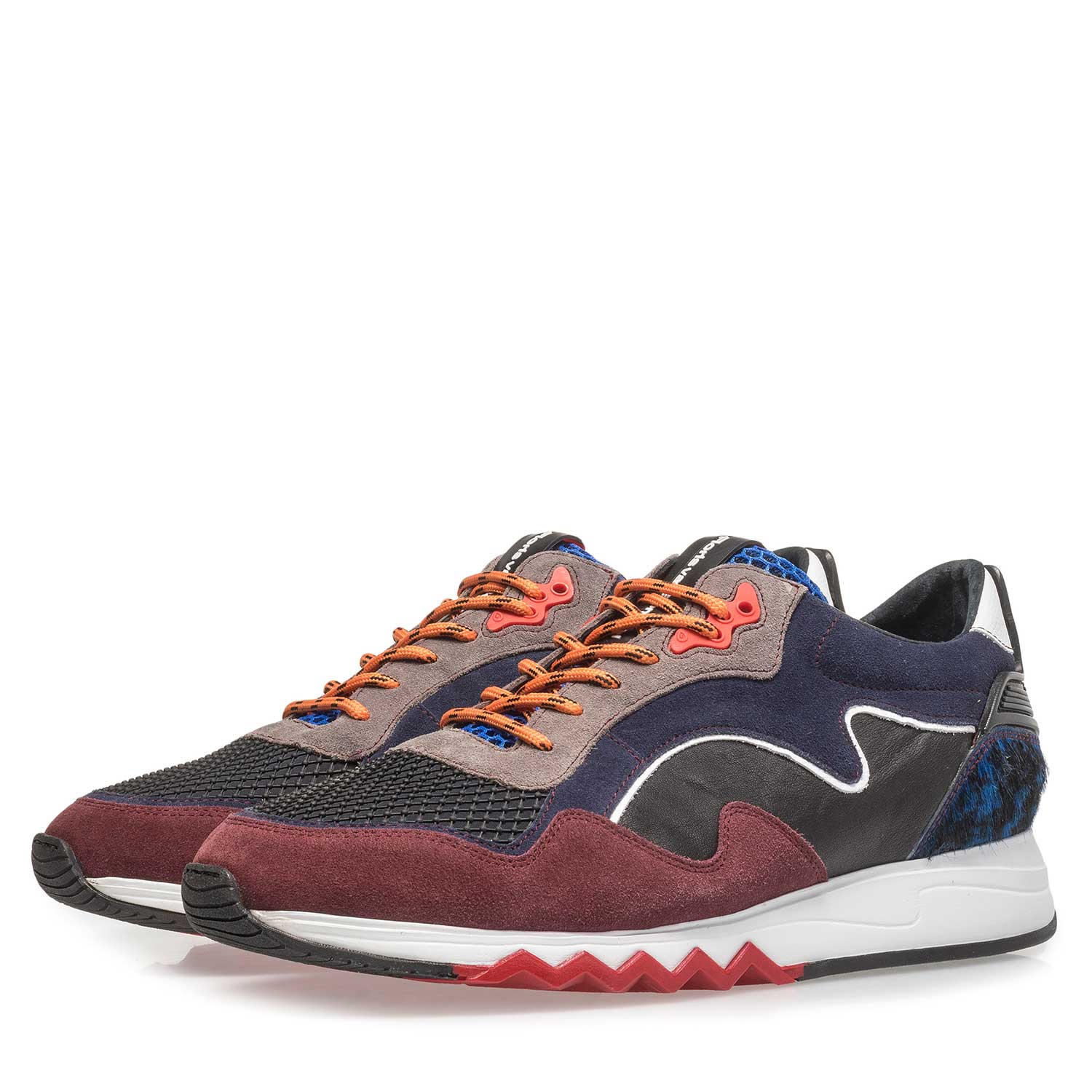 16092/06 - Red and blue suede leather sneaker 16092/06 - Red and blue suede leather sneaker