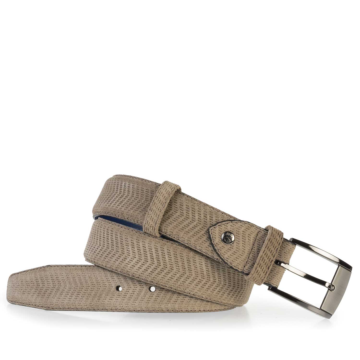 75180/09 - Sand-coloured leather belt with pattern 75180/09 - Sand-coloured leather belt with pattern