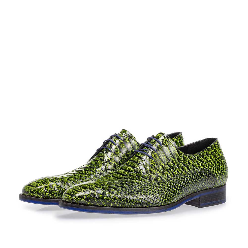 18168/12 - Lace shoe snake print dark yellow 18168/12 - Lace shoe snake print dark yellow