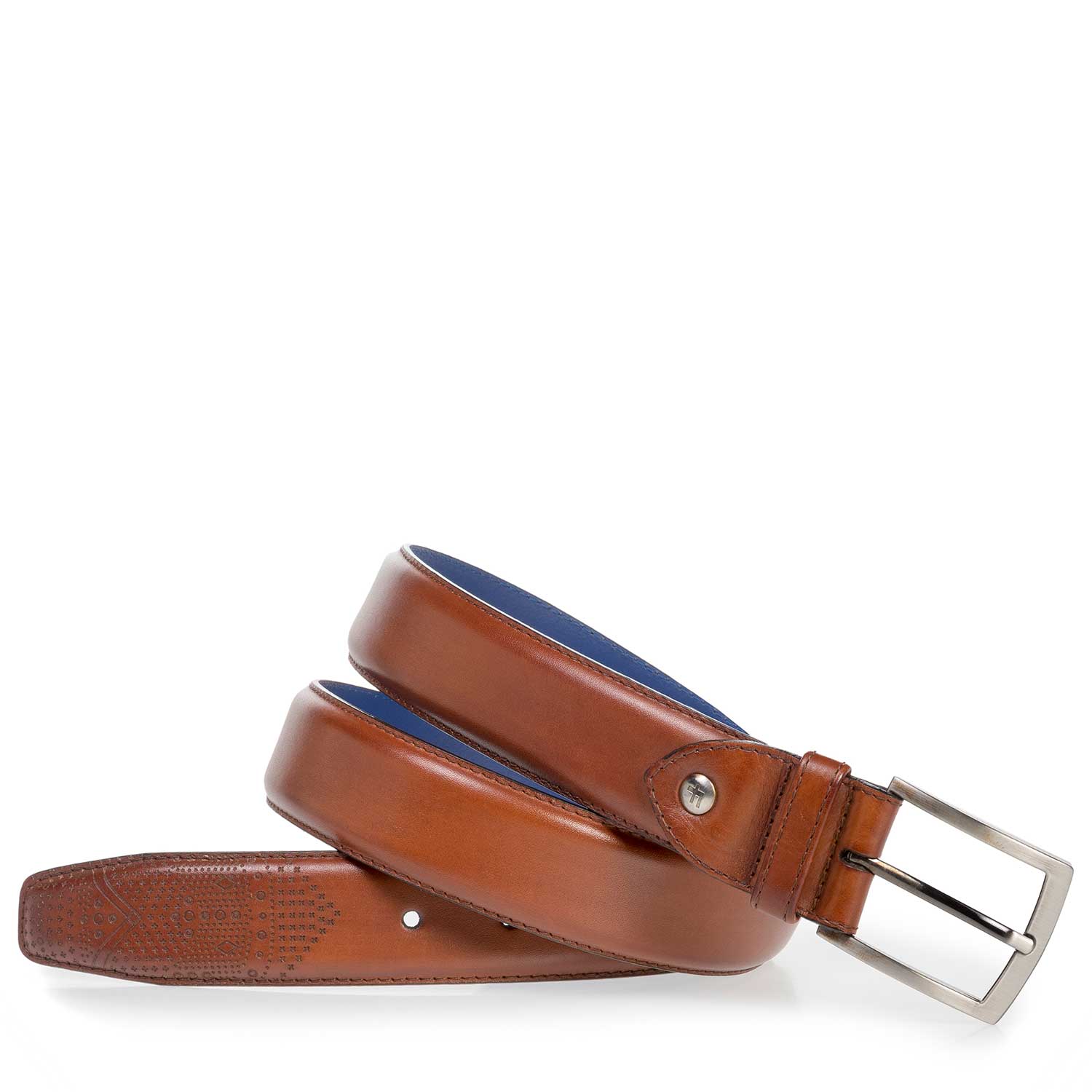 75210/00 - Dark cognac-coloured calf leather belt 75210/00 - Dark cognac-coloured calf leather belt