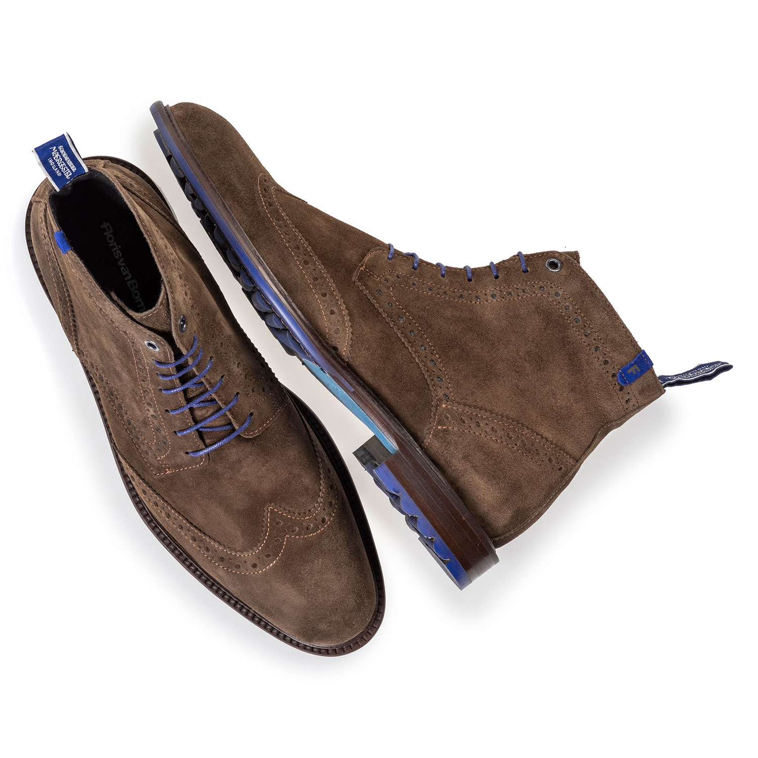 10506/17 - Dark taupe-coloured/brown suede lace boot 10506/17 - Dark taupe-coloured/brown suede lace boot