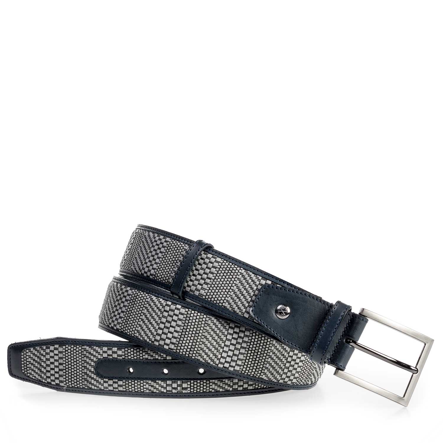 75159/12 - Grey belt made of braided leather 75159/12 - Grey belt made of braided leather