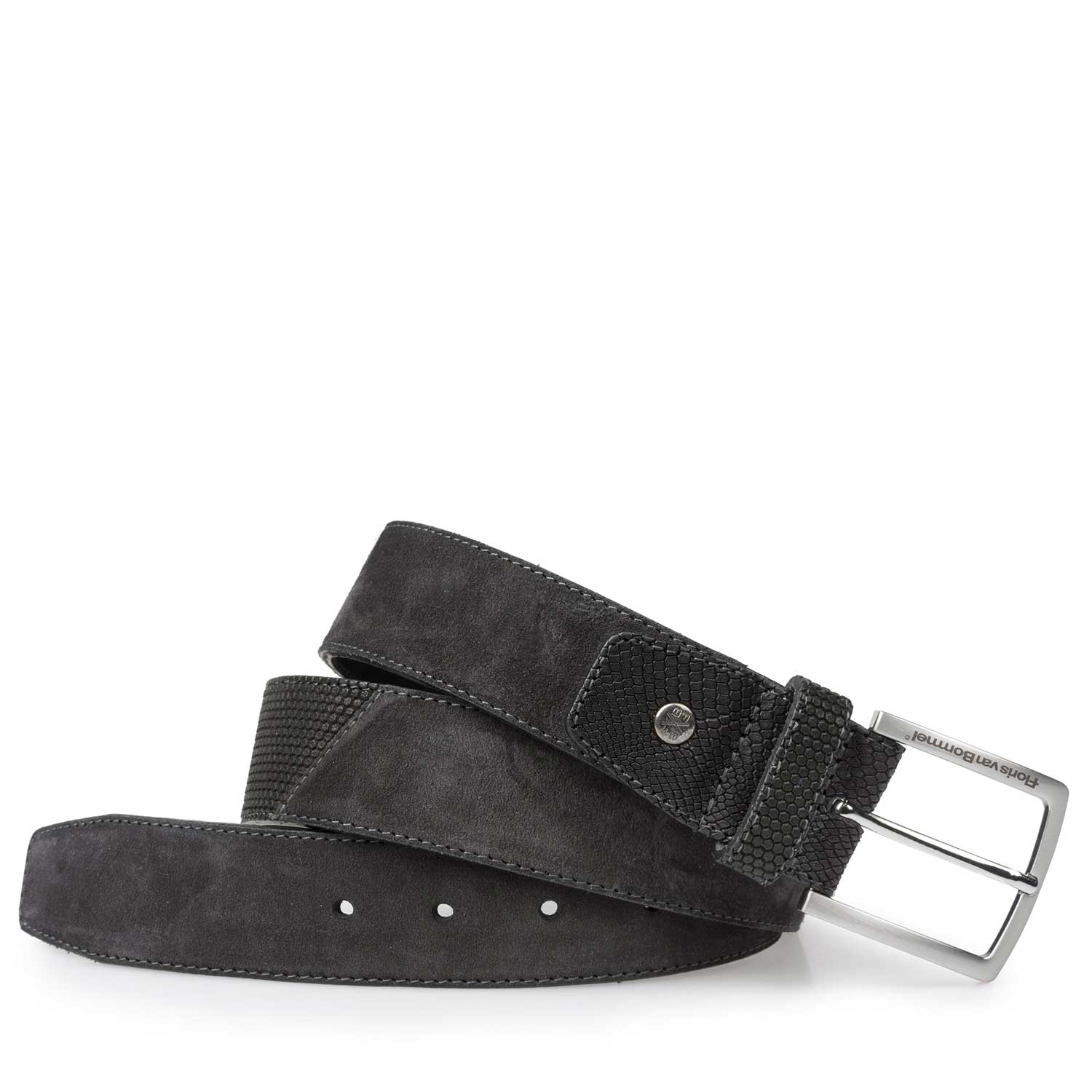 75161/16 - Grey calf's suede leather belt 75161/16 - Grey calf's suede leather belt
