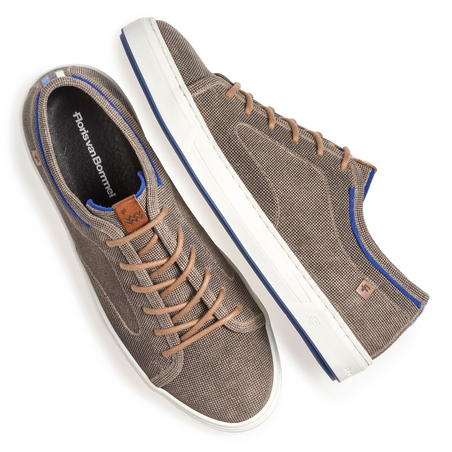 13466/21 - Brown suede leather lace shoe with print 13466/21 - Brown suede leather lace shoe with print