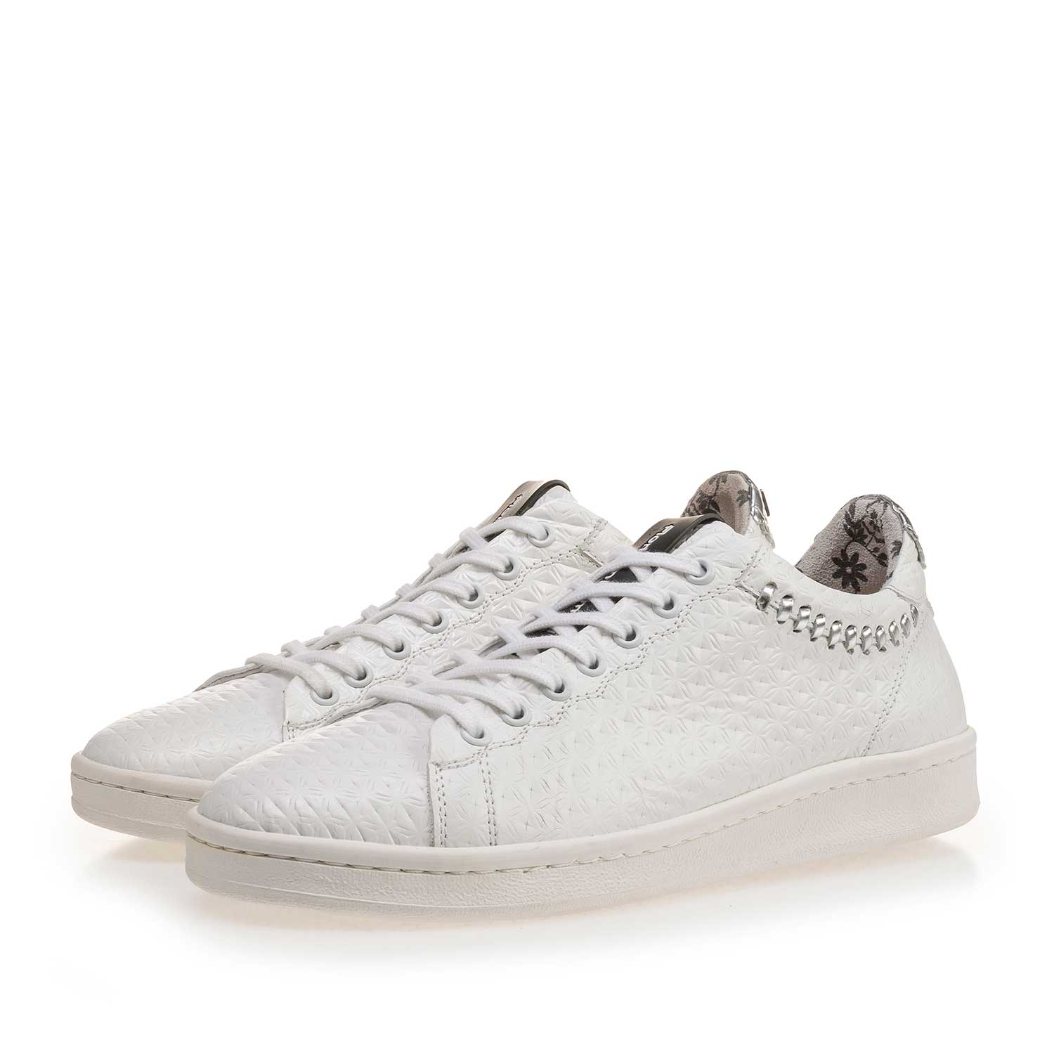 85251/02 - White patterned leather sneaker 85251/02 - White patterned leather sneaker