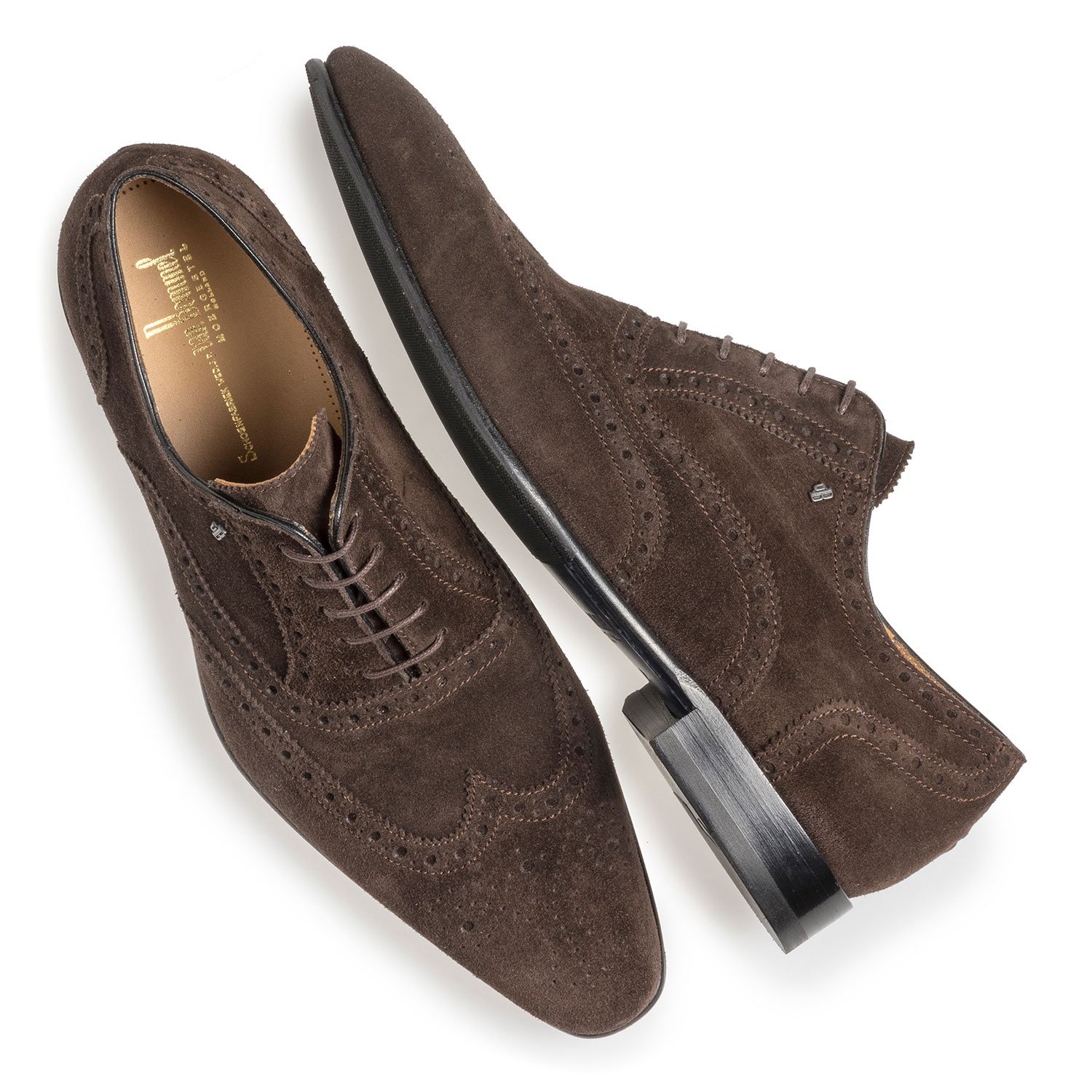 19295/01 - Dark brown suede leather brogue 19295/01 - Dark brown suede leather brogue