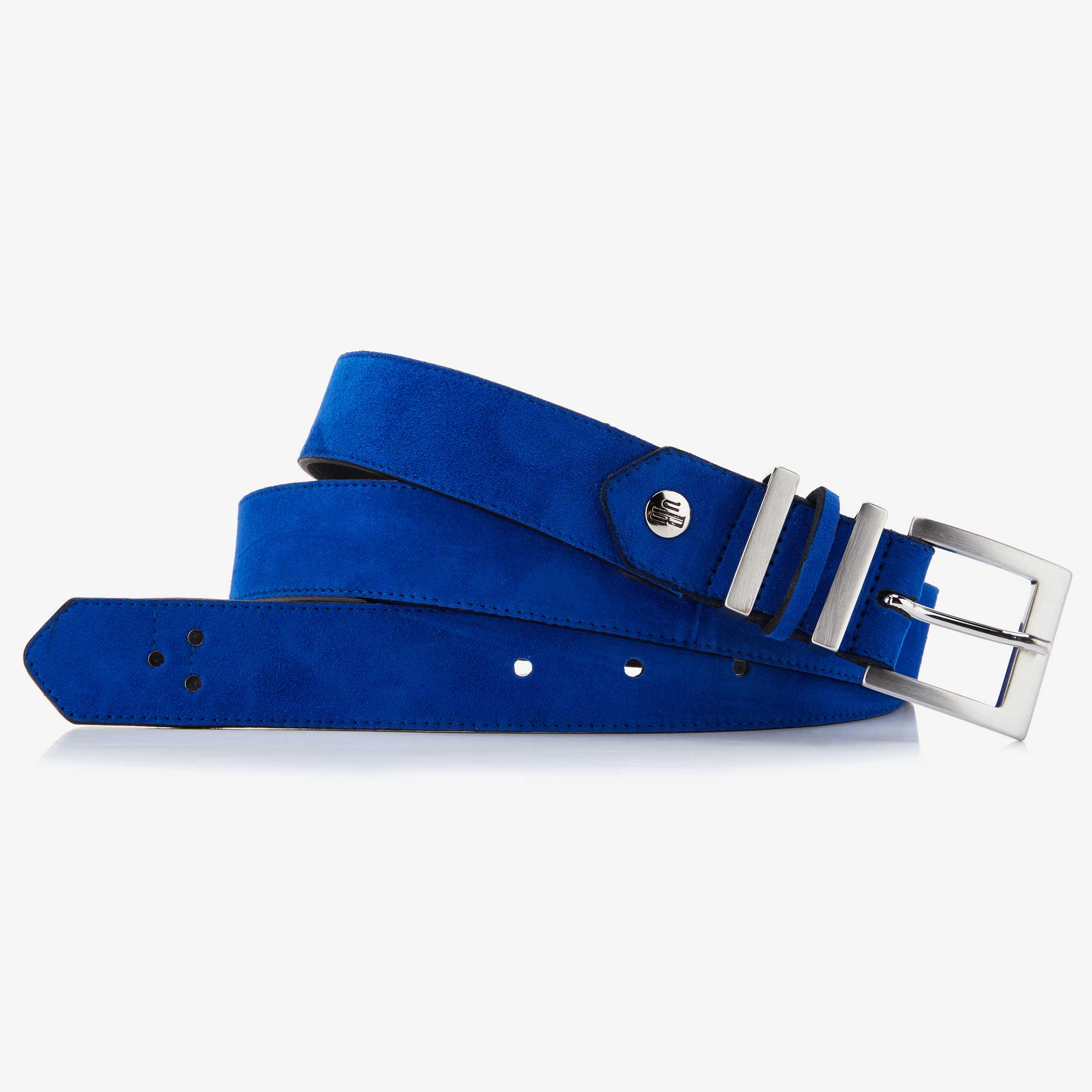 Women s belts Cobalt blue suede women s belt Floris van Bommel