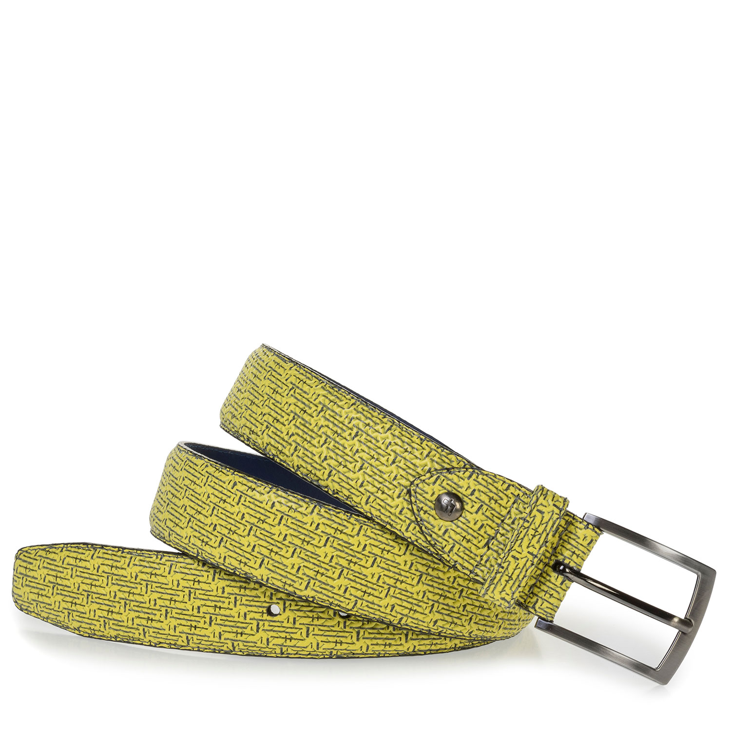 75201/92 - Yellow leather belt with black print 75201/92 - Yellow leather belt with black print