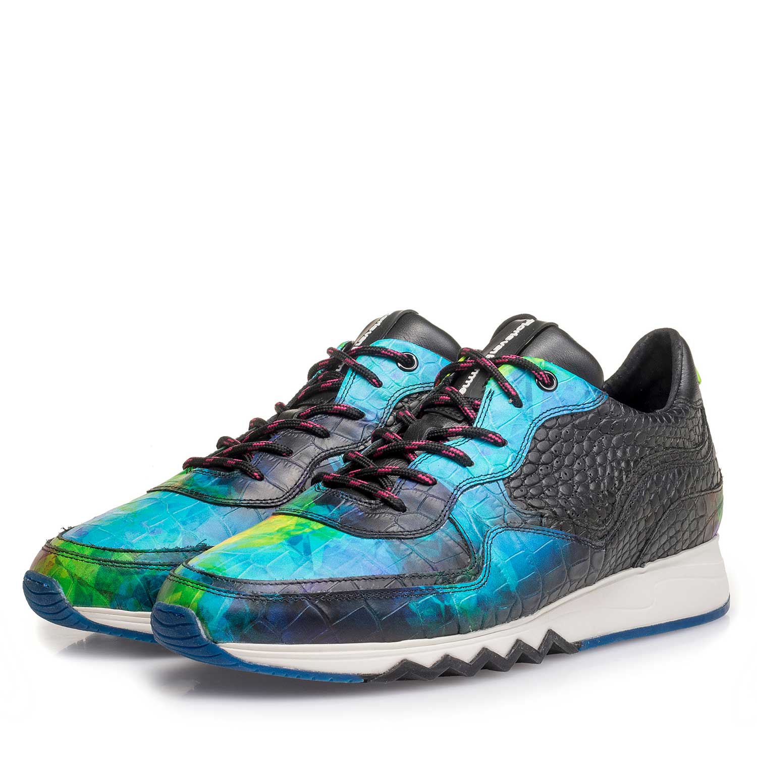 16296/00 - Multi-coloured croco print calf leather sneaker 16296/00 - Multi-coloured croco print calf leather sneaker