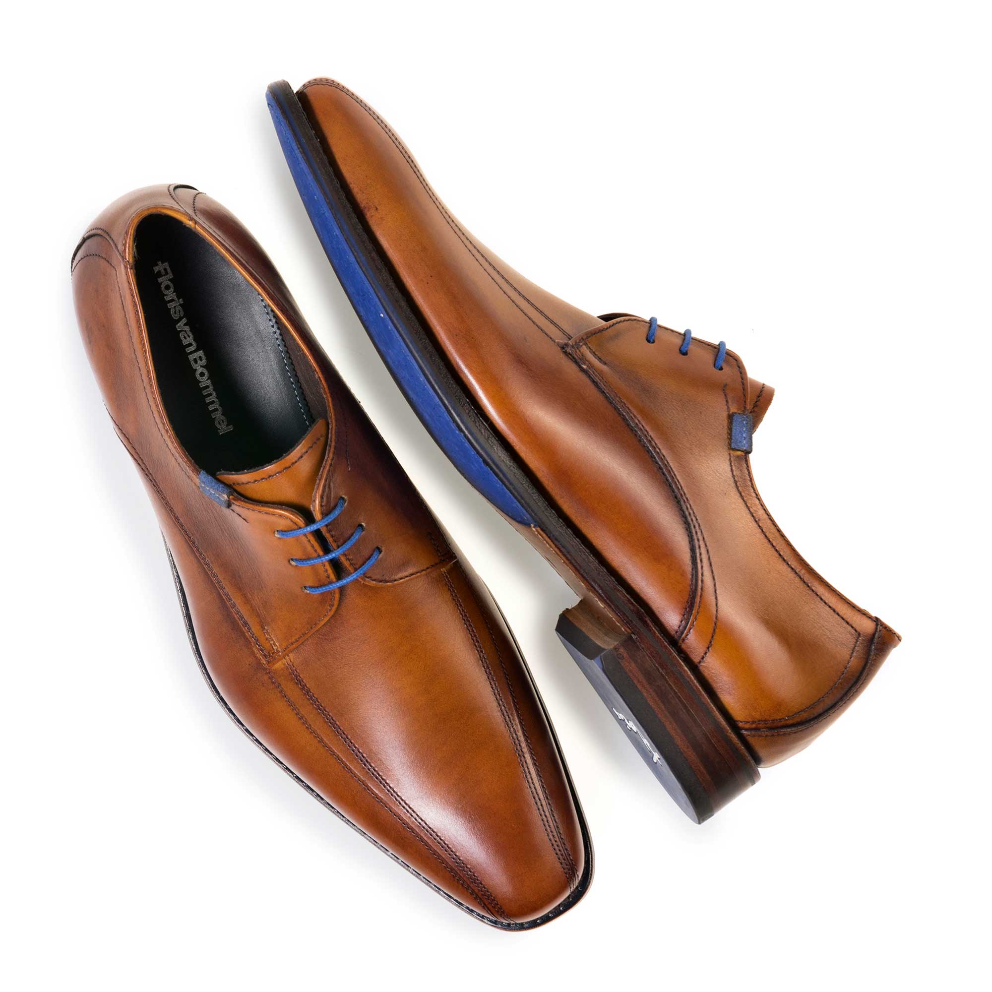 14470/00 - Cognac-coloured calf's leather lace shoe 14470/00 - Cognac-coloured calf's leather lace shoe