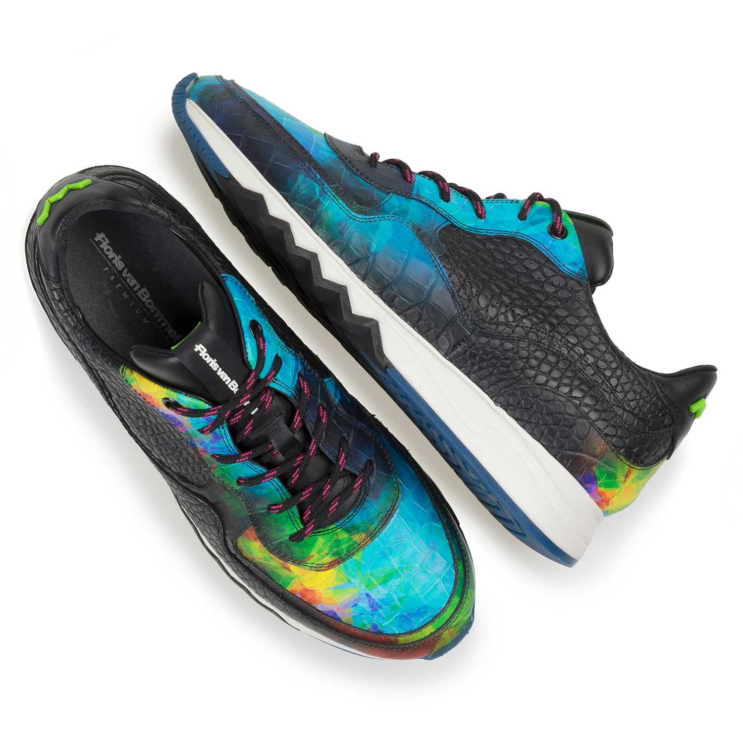 16296/00 - Multi-coloured croco print calf leather sneaker 16296/00 - Multi-coloured croco print calf leather sneaker