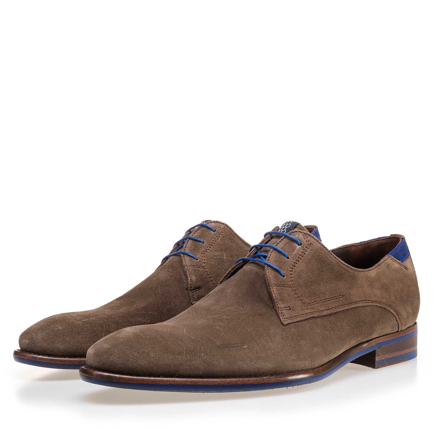 14092/05 - Suede leather lace shoe dark taupe 14092/05 - Suede leather lace shoe dark taupe