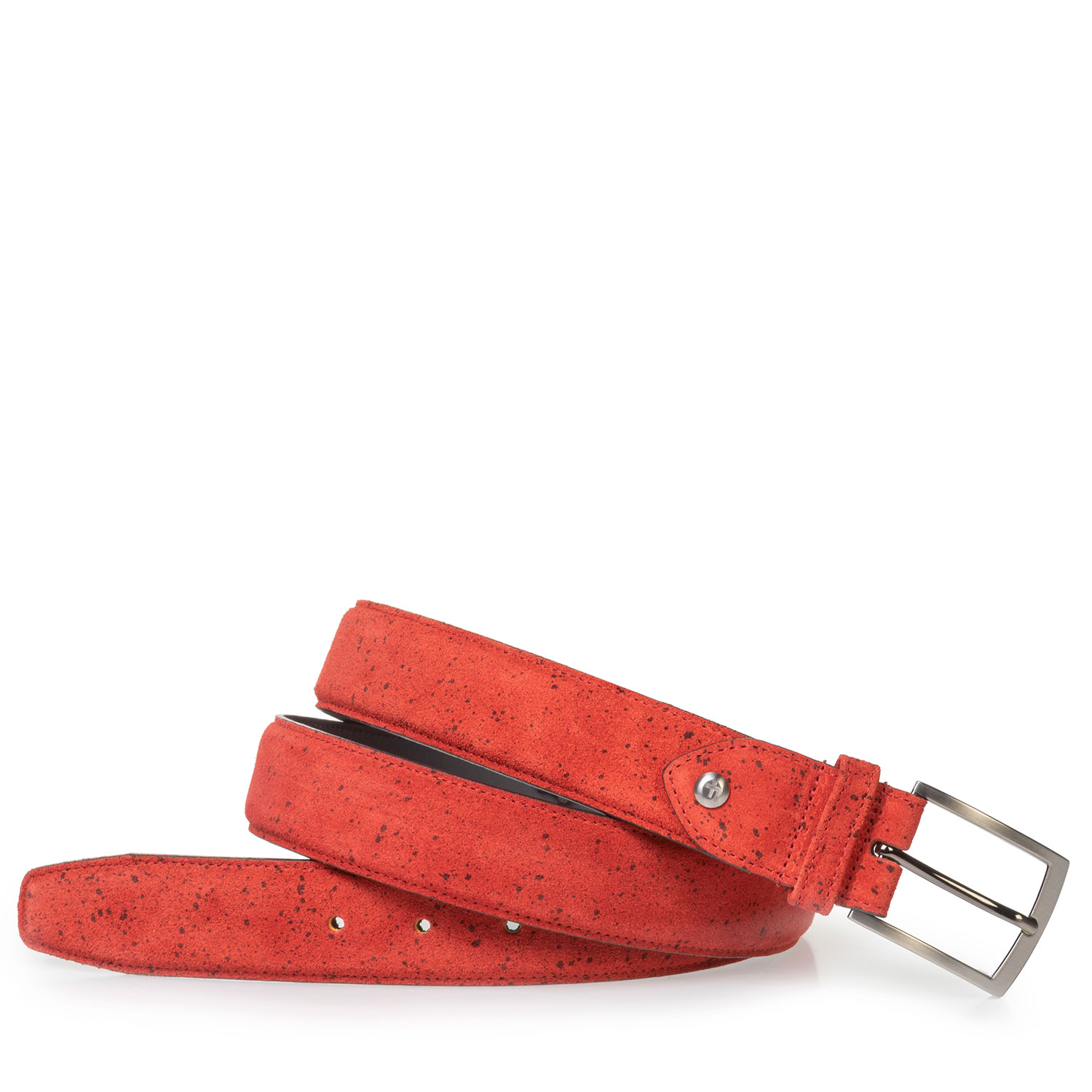 75201/87 - Red suede leather belt with black print 75201/87 - Red suede leather belt with black print