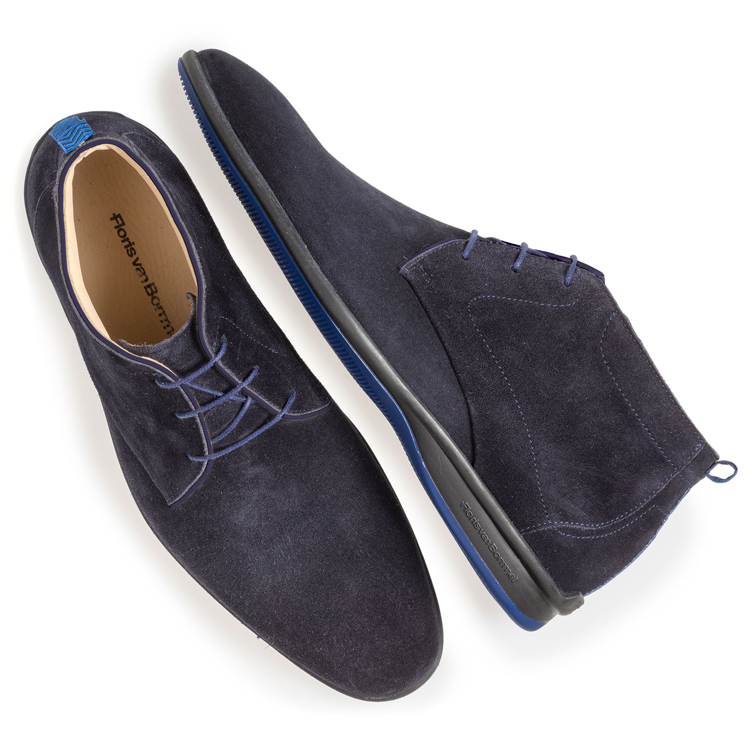 20300/00 - Dark blue suede leather lace boot 20300/00 - Dark blue suede leather lace boot