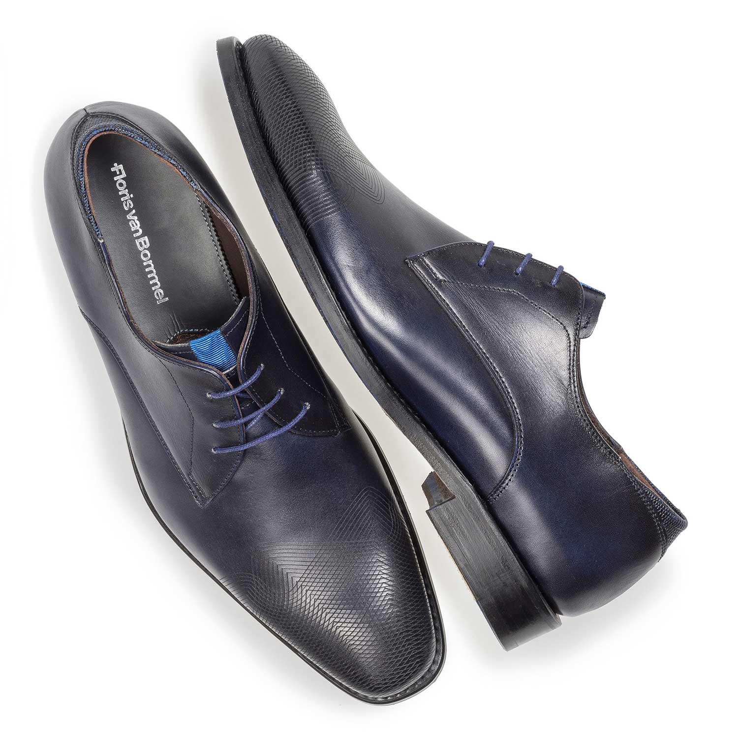 18184/02 - Dark blue calf leather lace shoe 18184/02 - Dark blue calf leather lace shoe