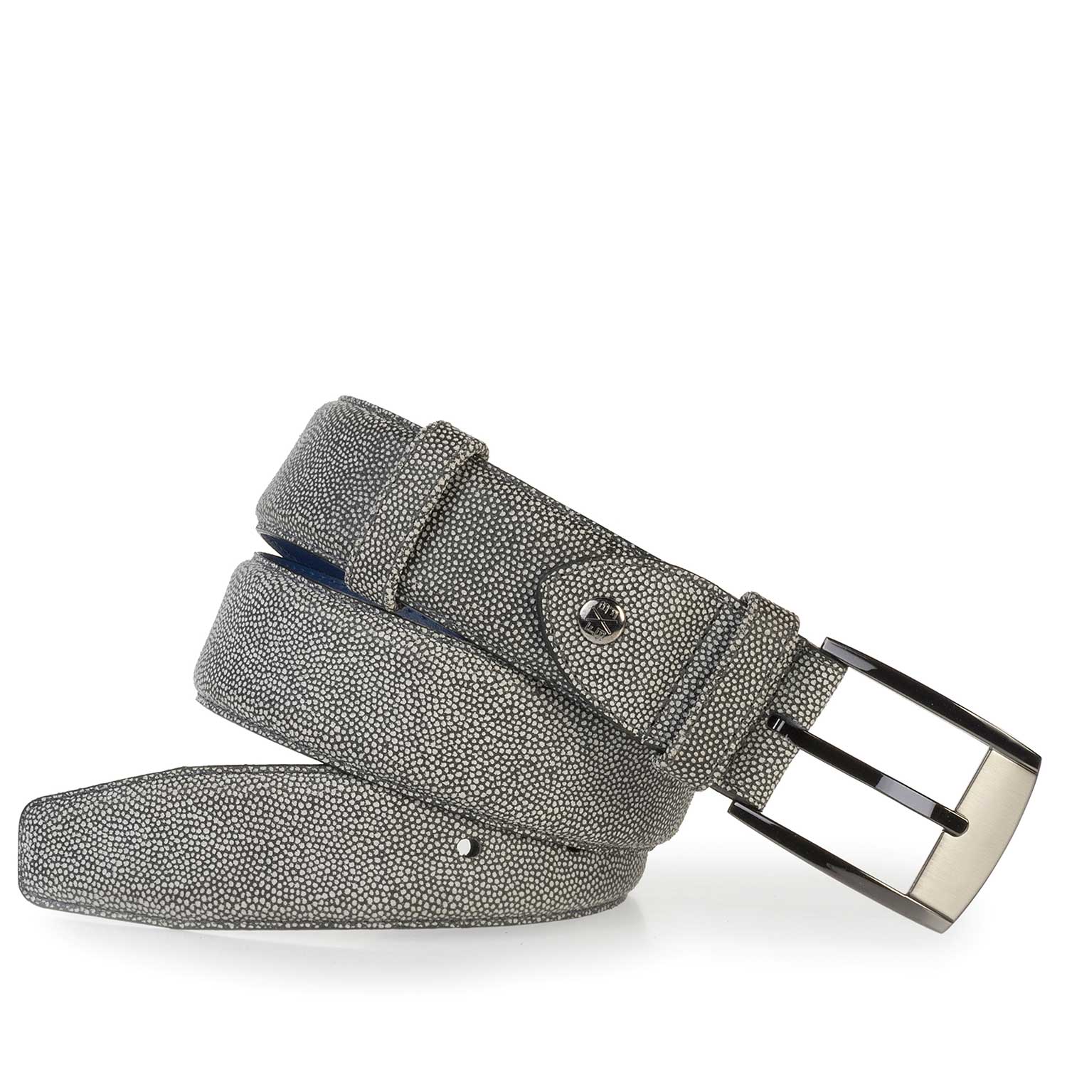 75180/04 - Grey patterned suede leather belt 75180/04 - Grey patterned suede leather belt