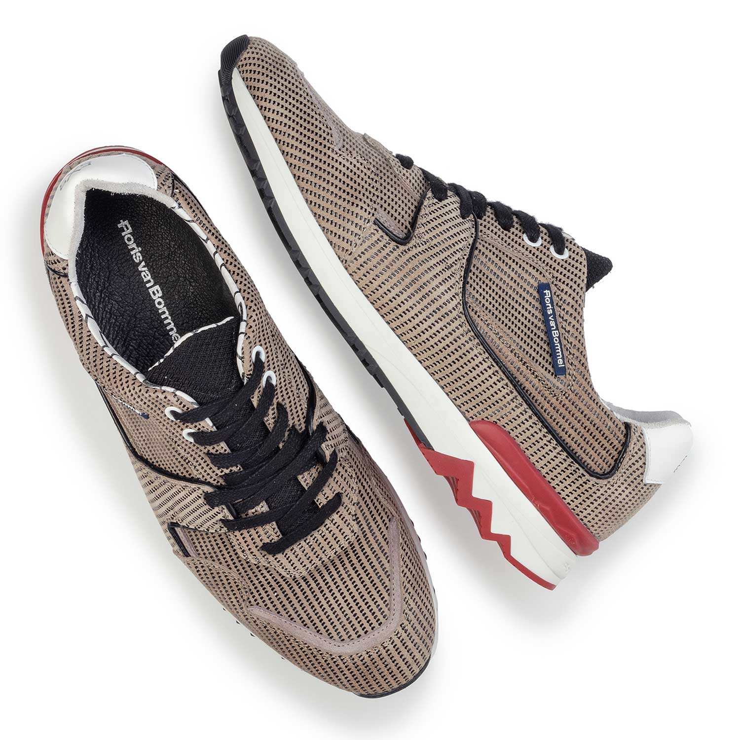 16220/04 - Sand-coloured, patterned leather sneaker 16220/04 - Sand-coloured, patterned leather sneaker