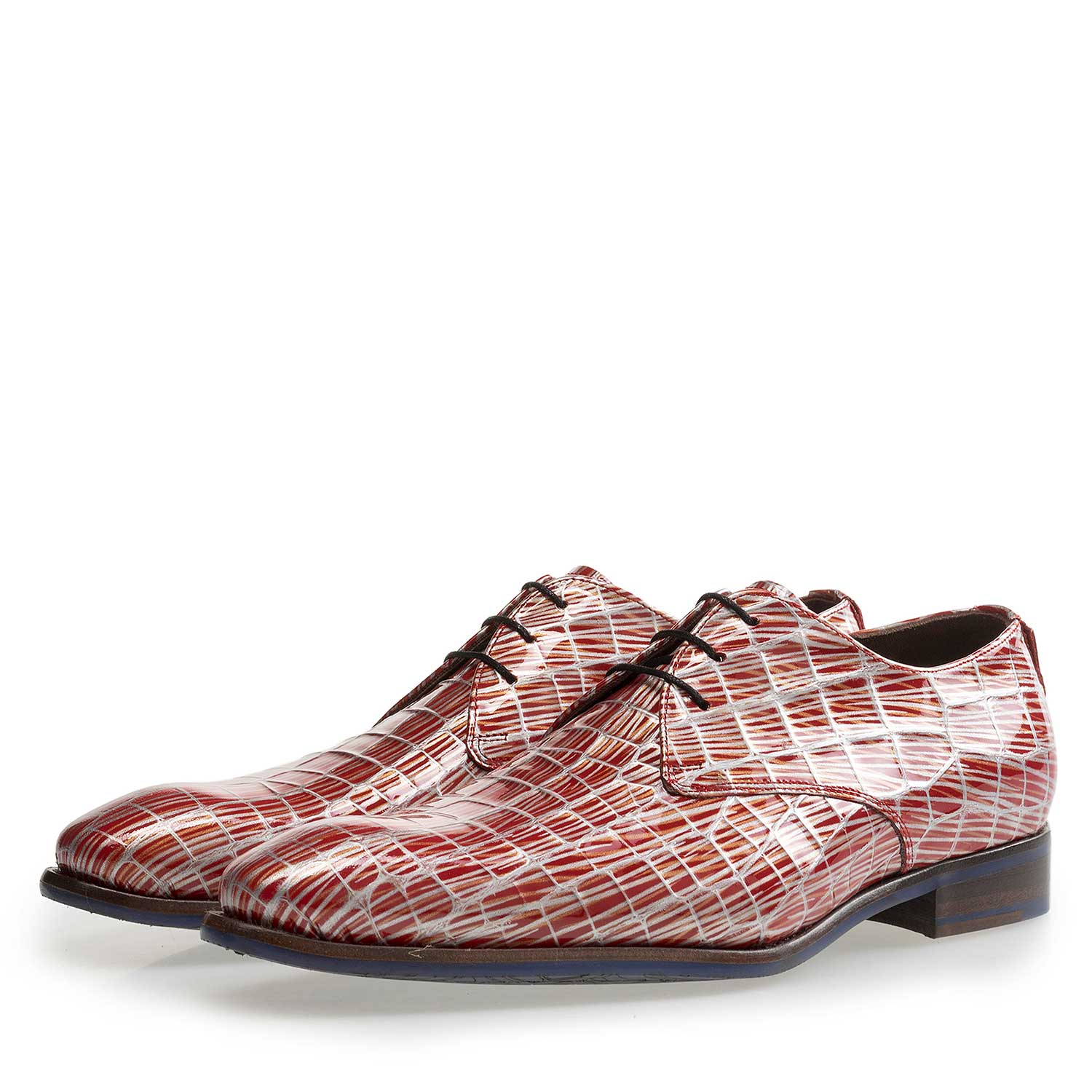 14104/02 - Red patent leather lace shoe with print 14104/02 - Red patent leather lace shoe with print