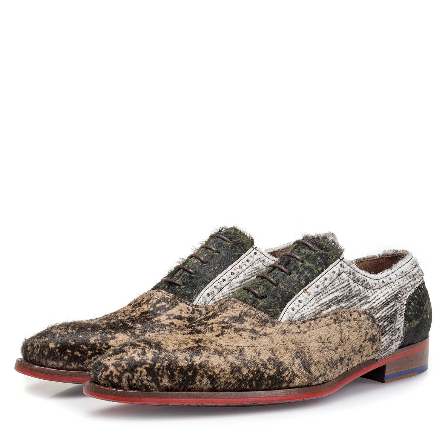 19124/00 - Brown premium lace shoe with print 19124/00 - Brown premium lace shoe with print