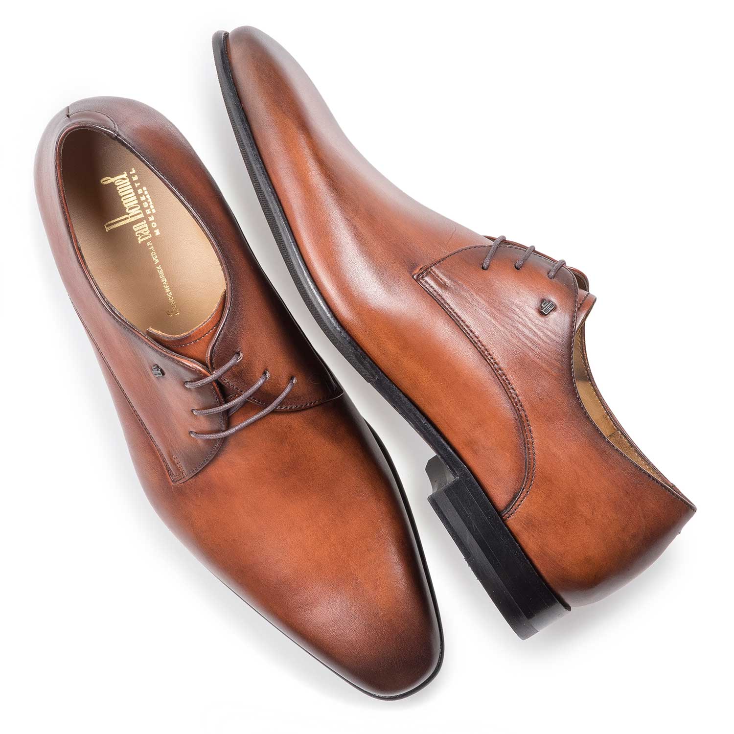 18295/00 - Cognac-coloured leather lace shoe 18295/00 - Cognac-coloured leather lace shoe