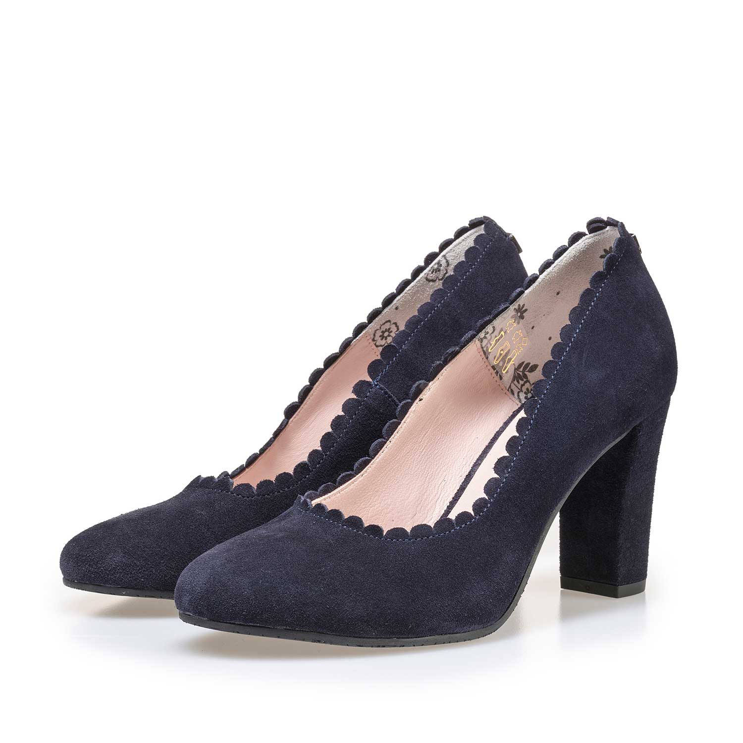 85249/04 - Dark blue calf’s suede leather pumps 85249/04 - Dark blue calf’s suede leather pumps
