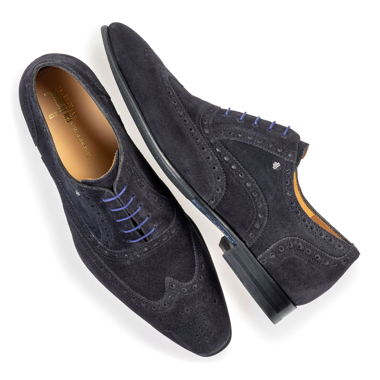 19295/02 - Dark blue suede leather brogue 19295/02 - Dark blue suede leather brogue