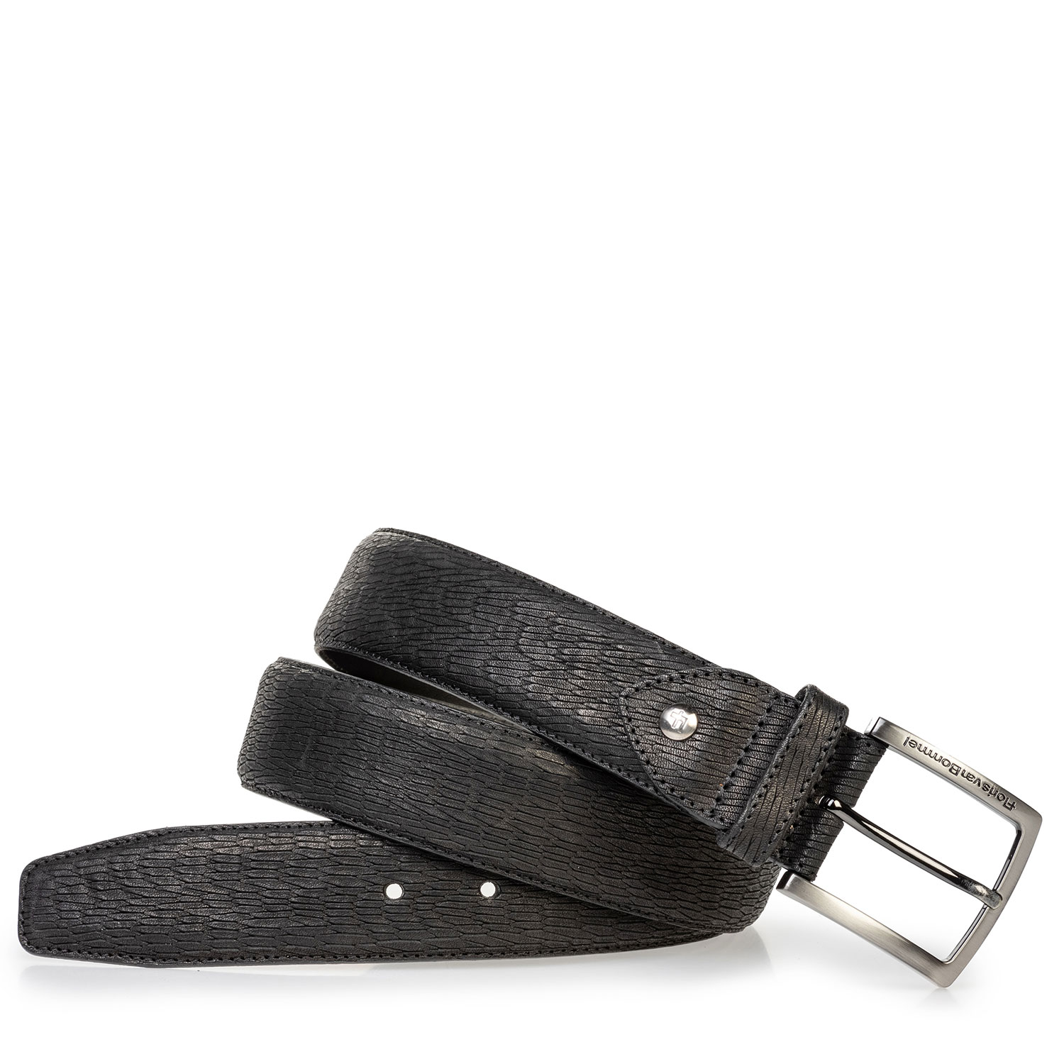 75202/58 - Black belt with print nubuck 75202/58 - Black belt with print nubuck